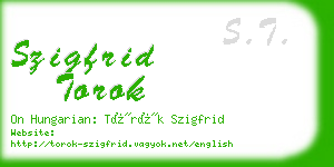 szigfrid torok business card